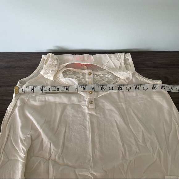BSB Fashion Off White Cream / Beige Sleeveless Layered Lace Top - Picture 9 of 9